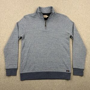 Faherty Sweater Mens Small Blue Quarter Zip Knit Long Sleeve Preppy Pullover